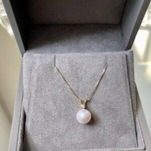 Pearl Paradise Harmony Collection 8.5-9mm AAA Akoya Pearl Necklace 14K Gold NEW